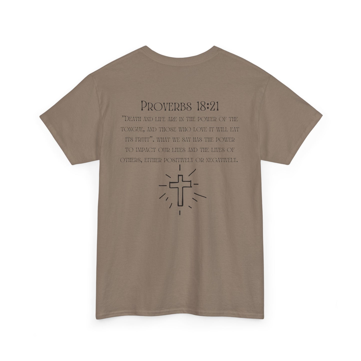 Proverbs 18:21 Heavy Cotton Tee